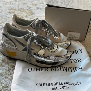 Golden Goose Women's Metallic Silver Sneakers